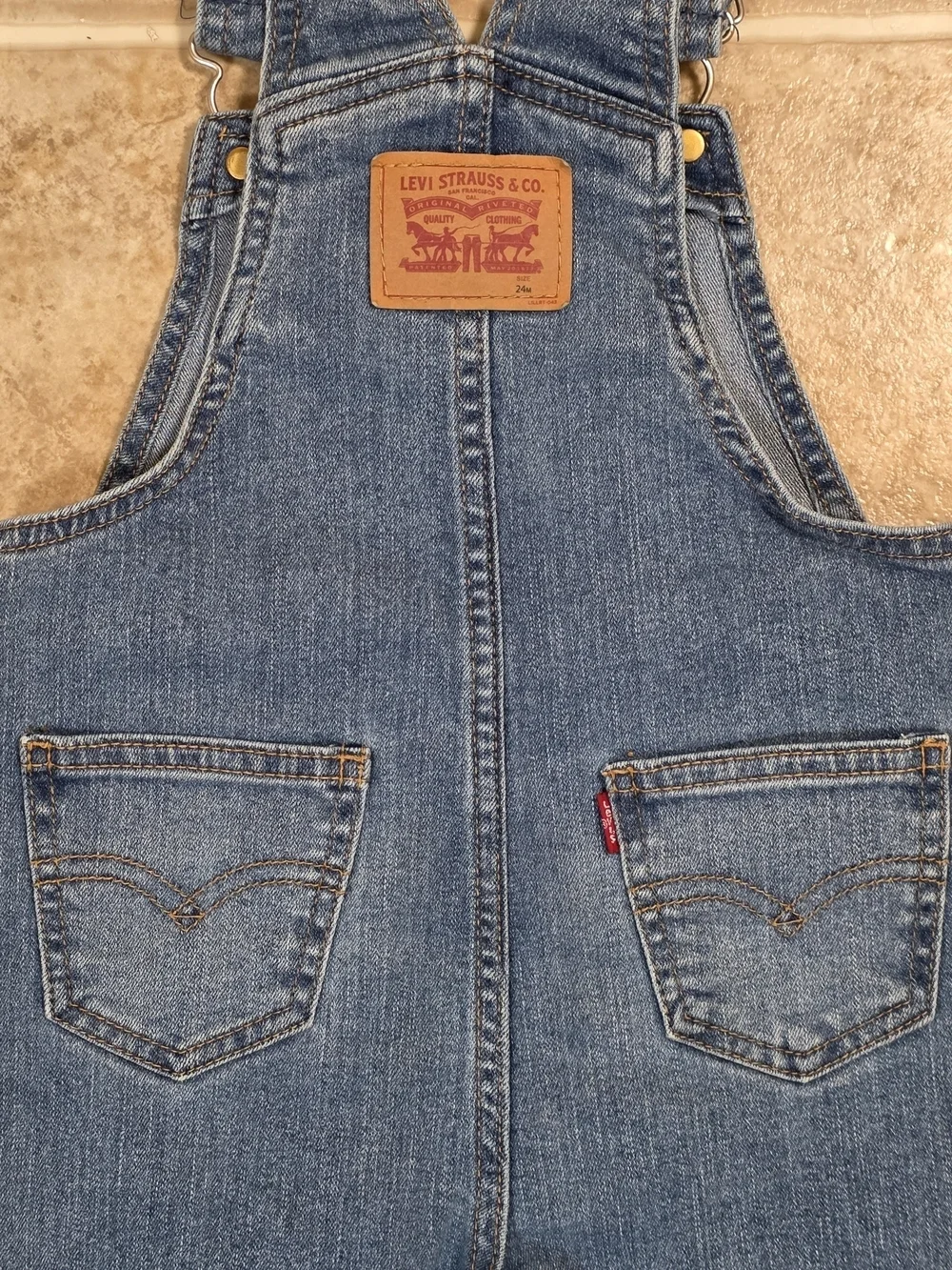 Levi’s Baby Denim Overalls 24M Classic Bib Snap Bottom
